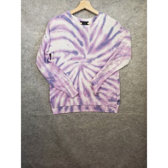 Design History Women's  Size Medium Purple & White Tie Dye Sweater - Picture 1 of 3
